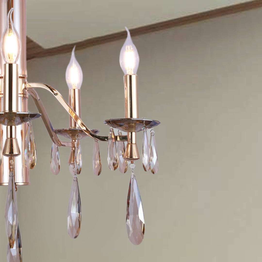 Reverie Rose Gold Candle Chandelier